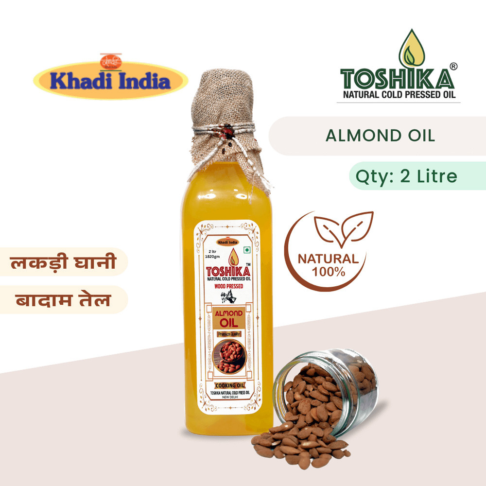 Premium Quality Almond Oil 2 Litre Cold Pressed / Kachi Ghani / Wood Pressed
